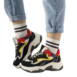 PA1 Czarne sneakersy na wysokiej podeszwie Monica