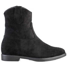 J. Star Czarne Kowbojki Na Koturnie