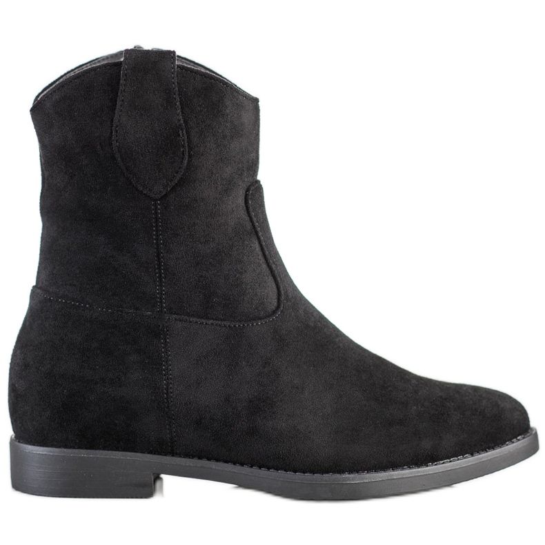 J. Star Czarne Kowbojki Na Koturnie