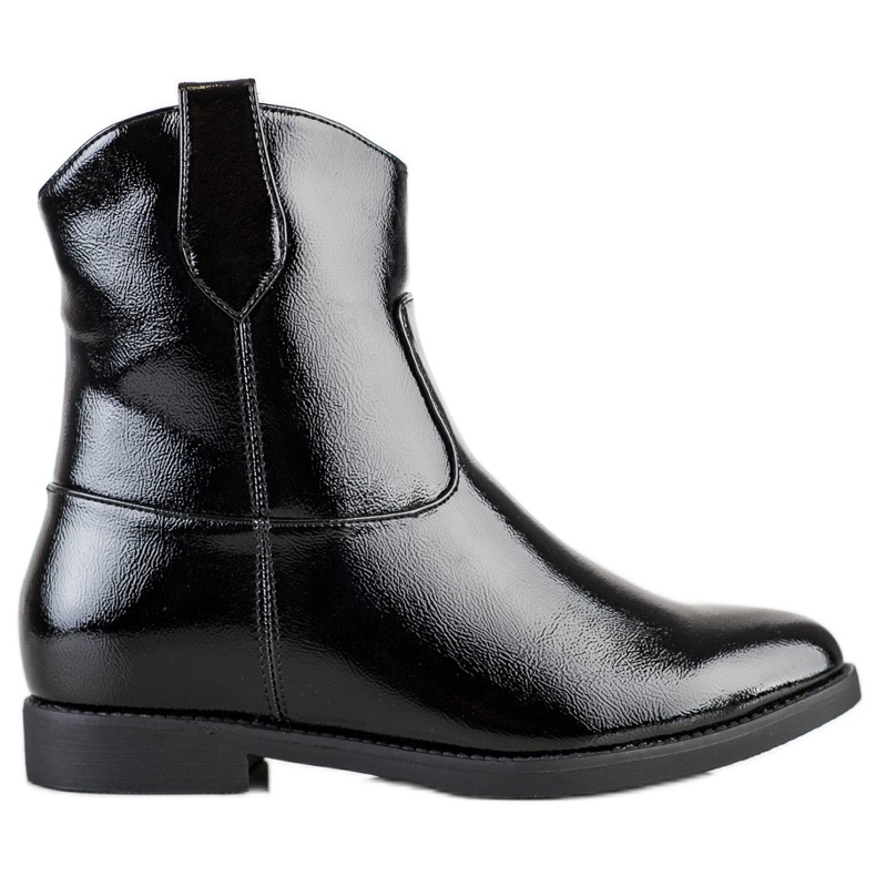 J. Star Czarne Kowbojki Na Koturnie