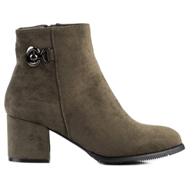 J. Star Botki Na Obcasie zielone