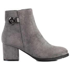 J. Star Botki Na Obcasie szare