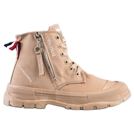 Goodin Trampki Z Ozdobnym Suwakiem beżowy