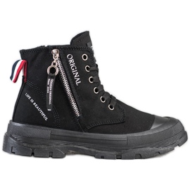 Goodin Trampki Z Ozdobnym Suwakiem czarne