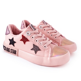 Dziecięce Skórzane Trampki Big Star II374033 Różowe