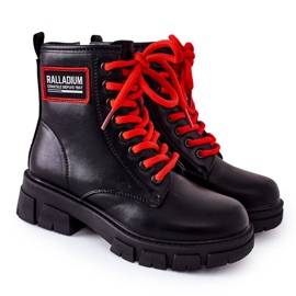 S.Barski Dziecięce Ocieplane Botki Czarne Fincastle