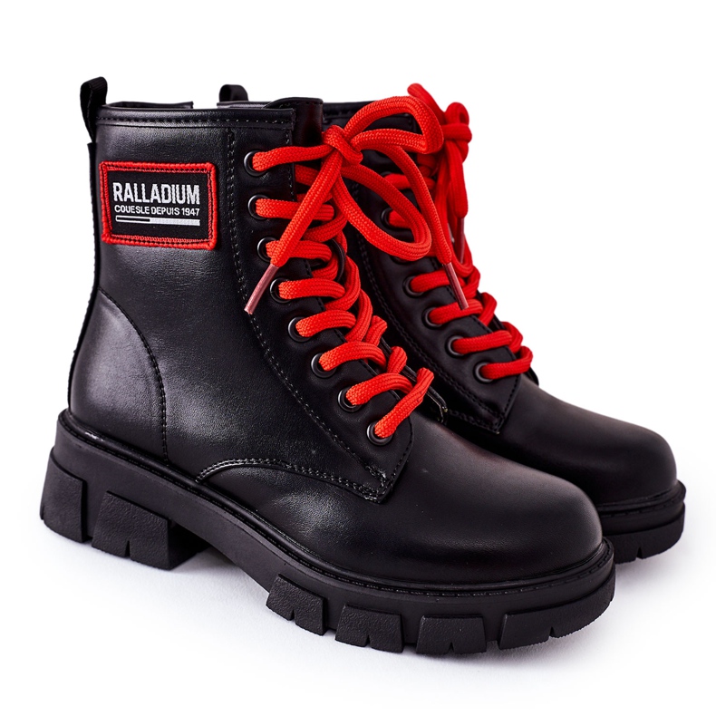 S.Barski Dziecięce Ocieplane Botki Czarne Fincastle