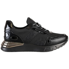 Sneakersy Z Brokatem VINCEZA czarne