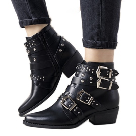 Czarne kowbojki z paskami Ergost