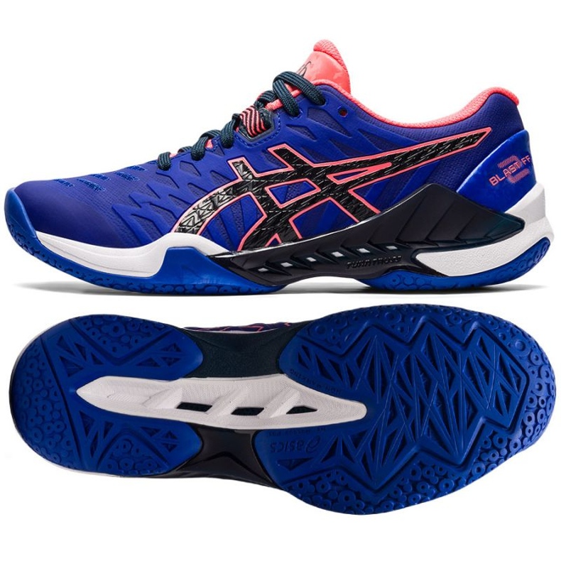 Buty do piłki ręcznej Asics Blast Ff 2 1072A046 400 niebieskie niebieskie