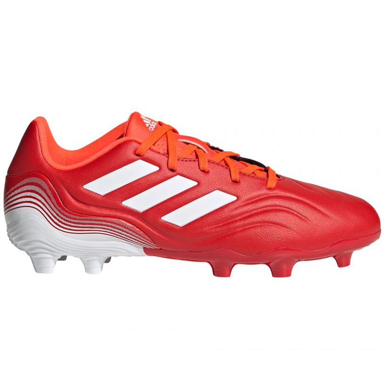 Buty piłkarskie adidas Copa Sense.3 Fg Jr FY6153 czerwone pomarańcze i czerwienie