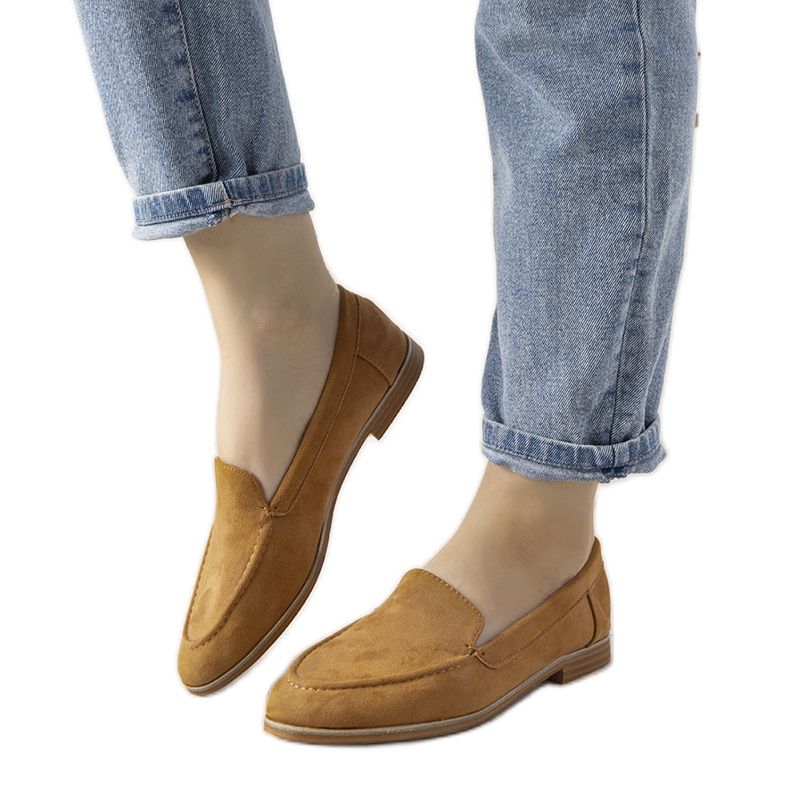 Camelowe mokasyny na płaskim obcasie Downtown brązowe