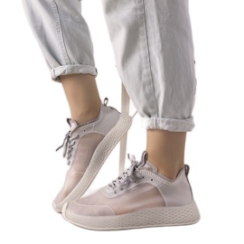 Szare transparentne sneakersy sportowe Alicante
