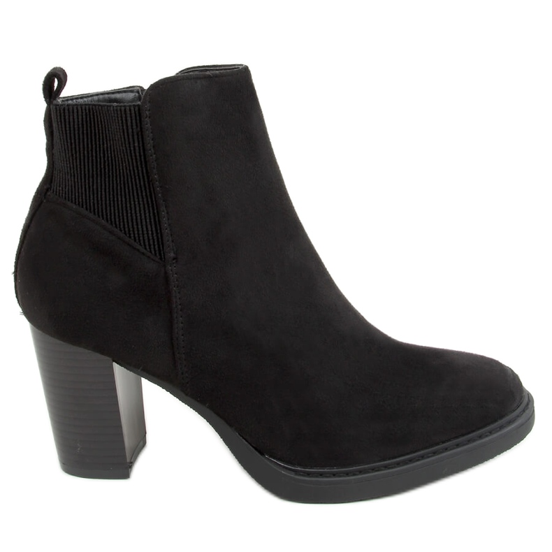 Botki na obcasie czarne 1155 Black