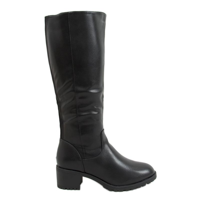 Oficerki na obcasie czarne Q400-13 Black