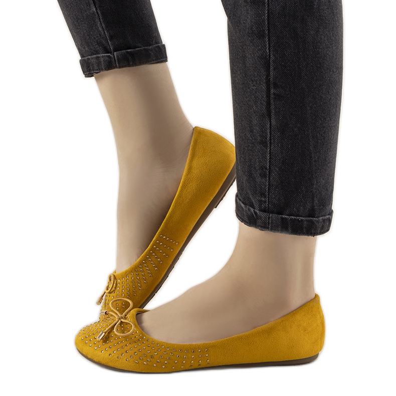 Żółte baleriny z kokardką Larissa