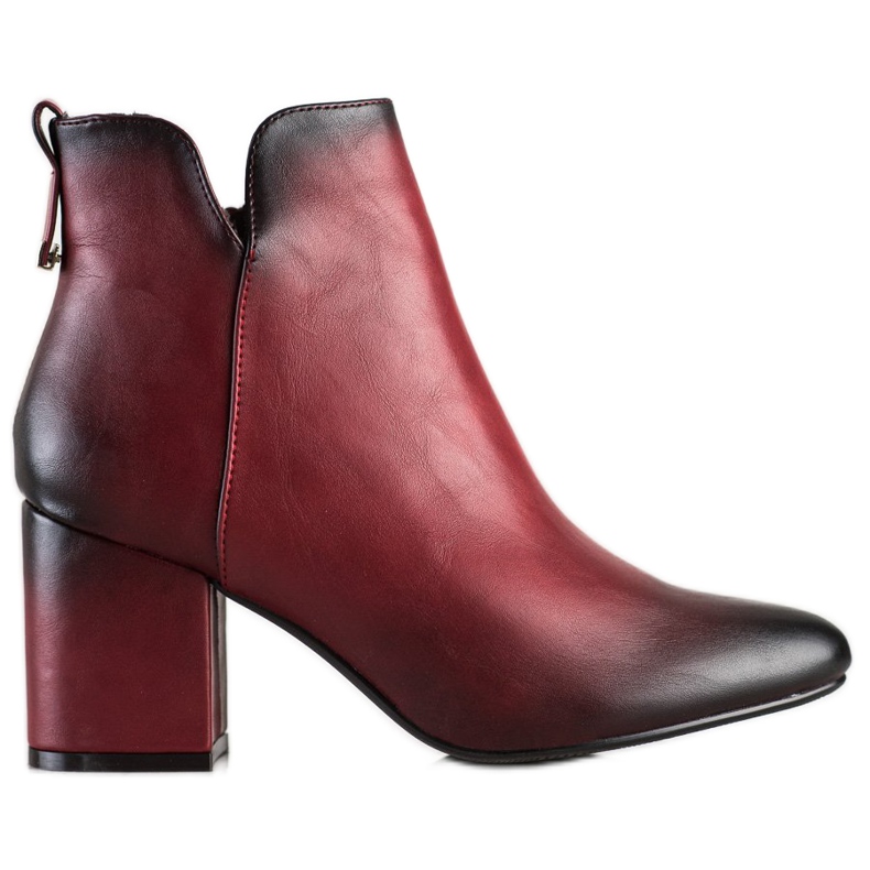 M.Daszyński Bordowe Botki Z Ociepleniem czerwone