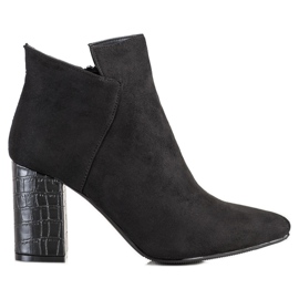 Vinceza Botki Z Obcasem Snake Print czarne