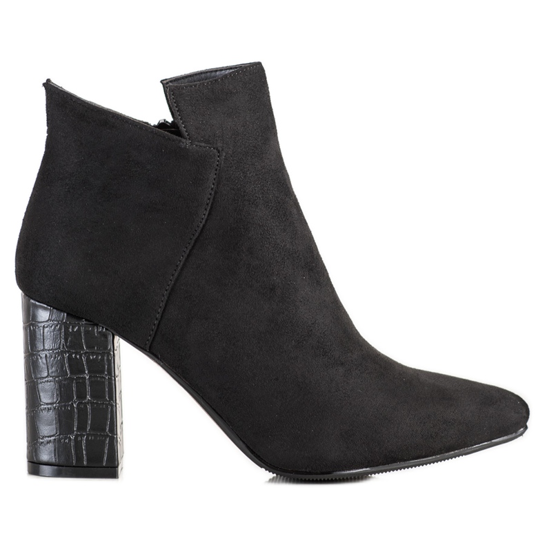 Vinceza Botki Z Obcasem Snake Print czarne