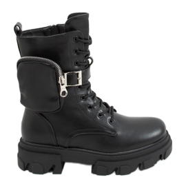 Workery z sakiewką czarne 168-291 Black