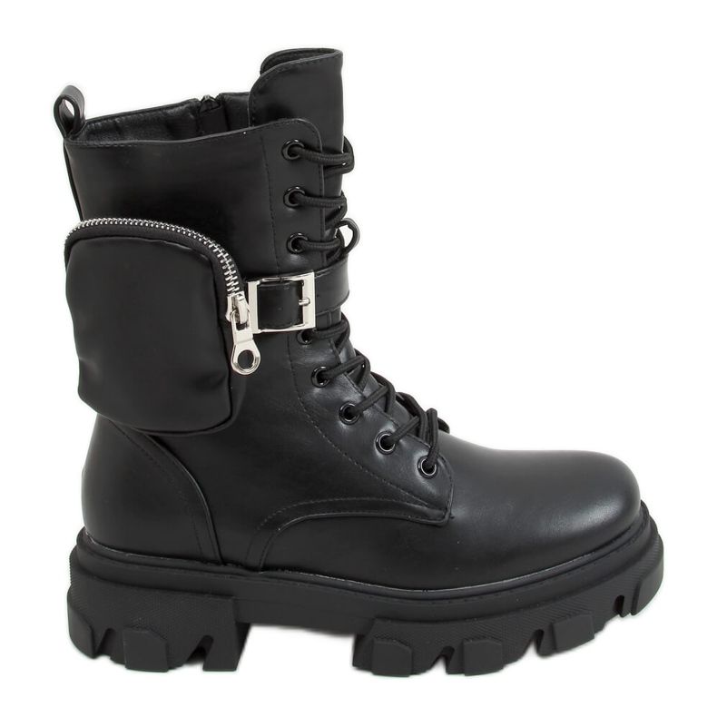 Workery z sakiewką czarne 168-291 Black