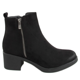 Botki na kauczukowym obcasie czarne 8301 Black