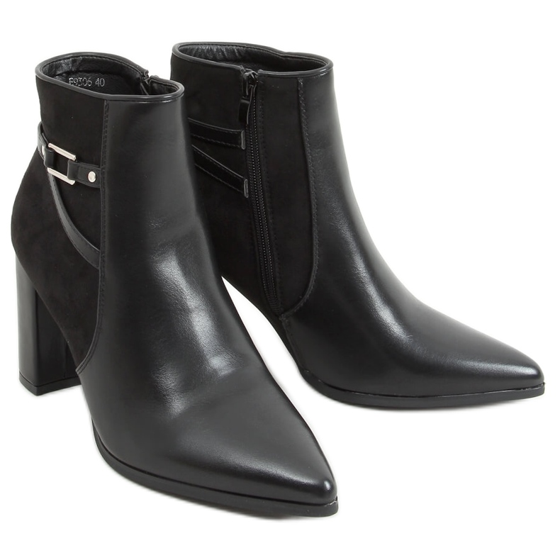 Botki na obcasie czarne E9306 Black