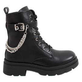 Workery z łańcuszkami czarne RQ381 Black