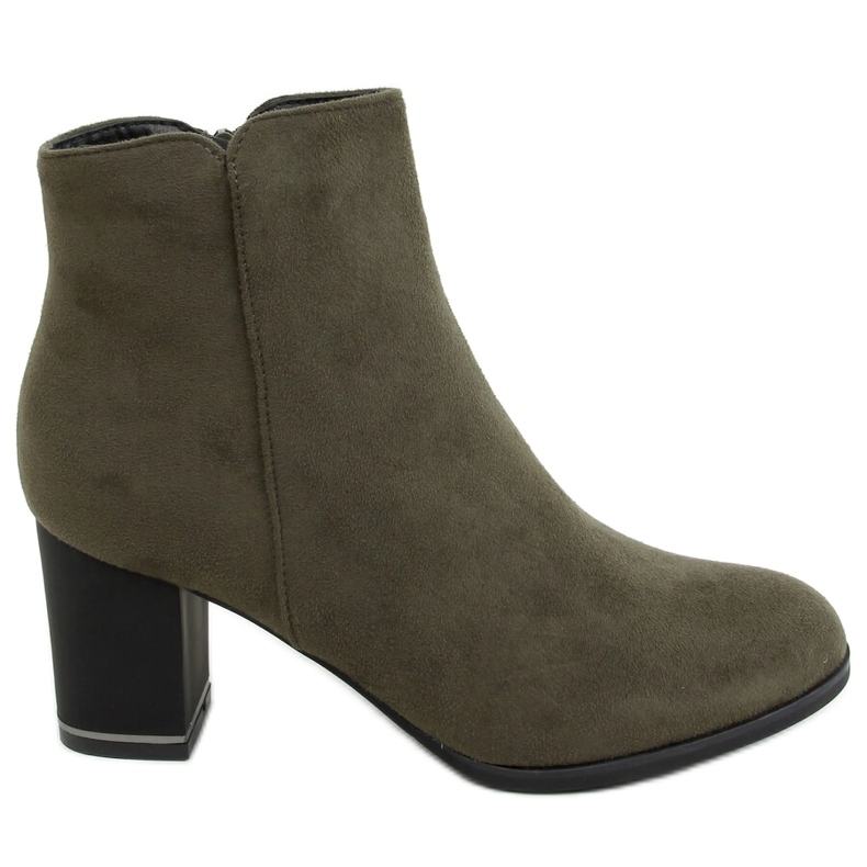 Botki na niskim obcasie zielone KL-718 Green