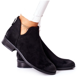 Vinceza Zamszowe Damskie Botki Ocieplane Czarne Joaliene
