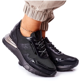 Vinceza Sportowe Damskie Buty Sneakersy Czarne Manitoba
