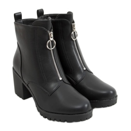 Botki na obcasie czarne BH-50 Black Pu