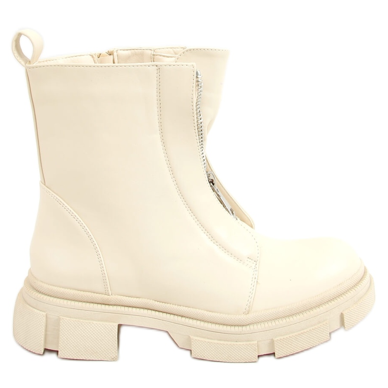 Botki workery kremowe QT05P Beige beżowy