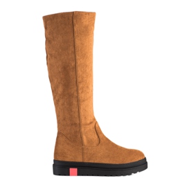 Seastar Zamszowe Kozaki Na Platformie brązowe