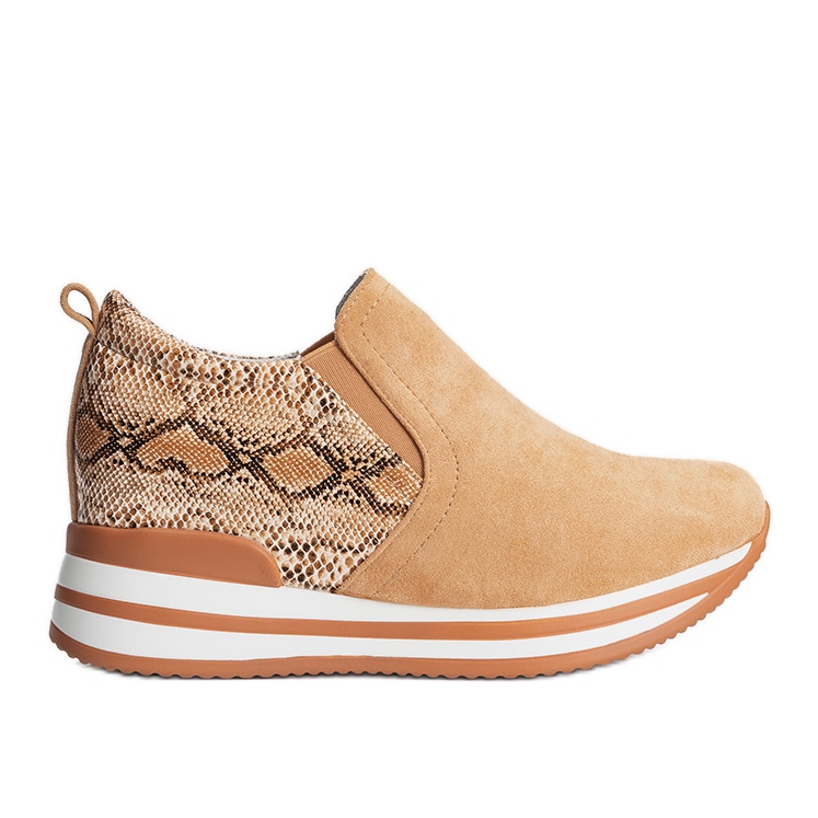 BM Pomarańczowe sneakersy na koturnie Infinitale