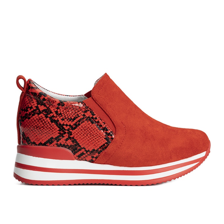 Czerwone sneakersy na koturnie Infinitale