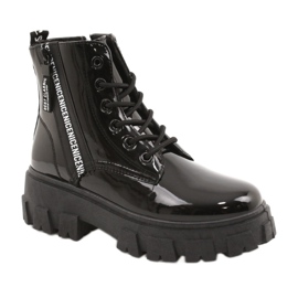 News Lakierowane Workery Timberki 21BT26-4266 Black czarne