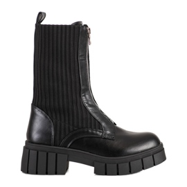 Seastar Czarne Workery Ze Skarpetą