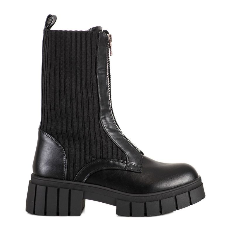 Seastar Czarne Workery Ze Skarpetą