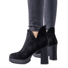 Czarne botki na słupku Bushido