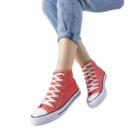 Koralowe trampki za kostkę Felis różowe