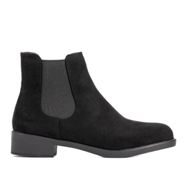 Czarne klasyczne botki damskie ocieplane Cristal