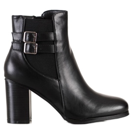 Renda Botki Z Ozdobnymi Sprzączkami czarne