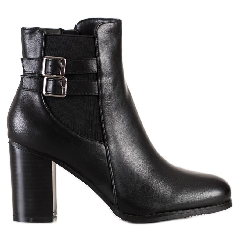 Renda Botki Z Ozdobnymi Sprzączkami czarne