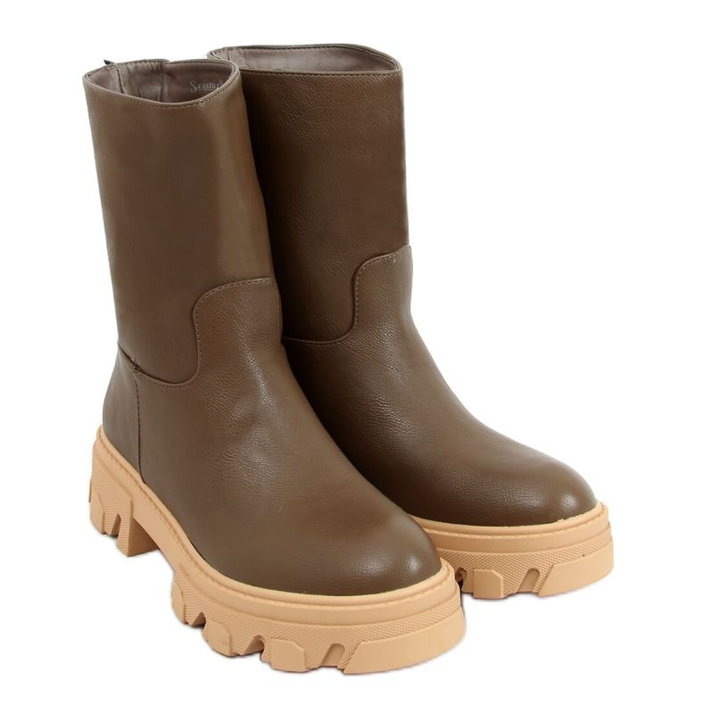 Botki z prostą cholewką zielone QT19P Green