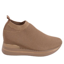 Buty sportowe na koturnie camel RQ316 Camel brązowe