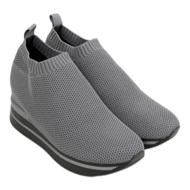 Buty sportowe na koturnie szare RQ316 Grey