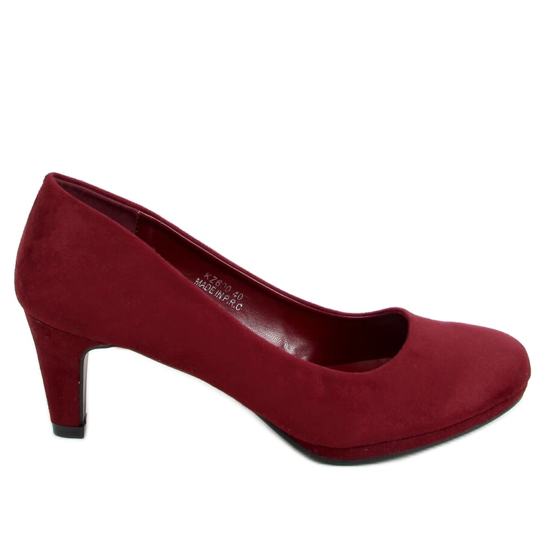 Czółenka na platformie bordowe KZ600 Wine czerwone wielokolorowe