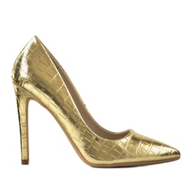 Złote czółenka na szpilce Thrower złoty