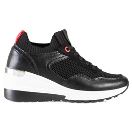 SHELOVET Wsuwane Sneakersy Z Siateczką czarne